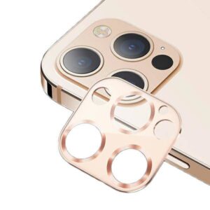 Metallic Camera Cover with Tempered Glass for iPhone 13 / 13 mini Gold